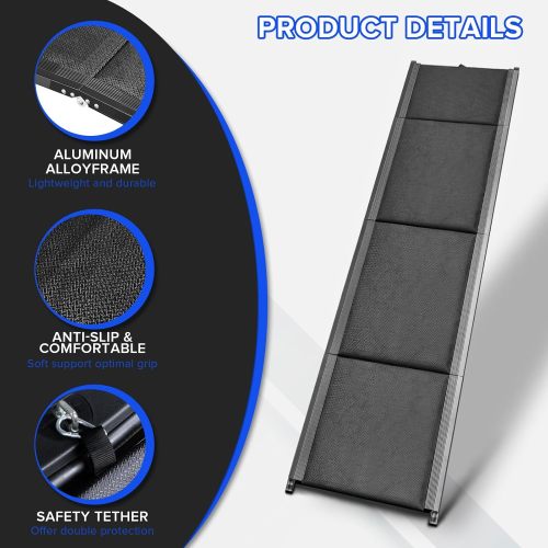 Dog Damps for Car, Portable Car Ramps for Large Dogs up to 250LBS，63x17.3 Inches Easy-Clean Pet Ramp with Non-Slip Surface for Car SUV Trucks, Dog Step for Stairs