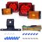 Trailer Light Kit - 12V All LED, Left and Right Waterproof Submersible for Trailers, Boat Trailer Truck Marine Camper RV Snowmobile, Red
