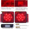 Trailer Light Kit - 12V All LED, Left and Right Waterproof Submersible for Trailers, Boat Trailer Truck Marine Camper RV Snowmobile, Red