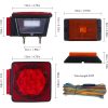 Trailer Light Kit - 12V All LED, Left and Right Waterproof Submersible for Trailers, Boat Trailer Truck Marine Camper RV Snowmobile, Red