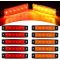 10 PCS Amber Red 3.8” 6 LED Amber Side Marker Light Indicator Light Rear side Marker Light for Truck Trailer RV Cab Boat Bus Lorry LED Marker Light Clearance Light