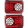 2Pcs Double Led Trailer Tail Lights with Stop Turn Tail Backup Reverse Lights 30 LED Horizontal Mount/Vertical Mount, Surface Mount RV Double Led Taillights, RV Double Led Tail Lights