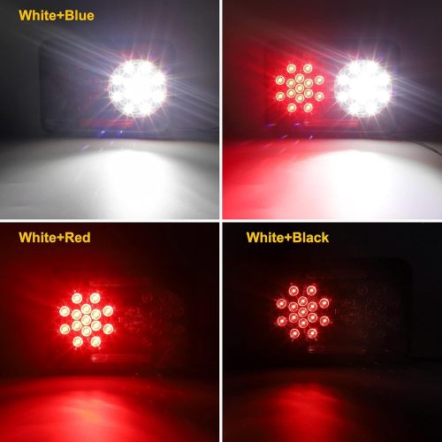 2Pcs Double Led Trailer Tail Lights with Stop Turn Tail Backup Reverse Lights 30 LED Horizontal Mount/Vertical Mount, Surface Mount RV Double Led Taillights, RV Double Led Tail Lights