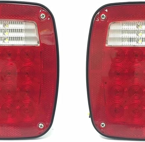 Universal Square 12V Combination 28 LED Signal Tail Light - For Truck Trailer Boat Jeep SUV RV Vans Flatbed 2 Pack