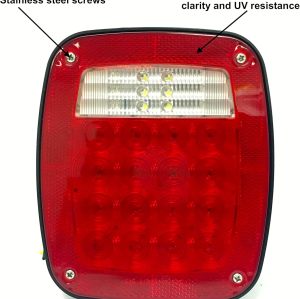 Universal Square 12V Combination 28 LED Signal Tail Light - For Truck Trailer Boat Jeep SUV RV Vans Flatbed 2 Pack