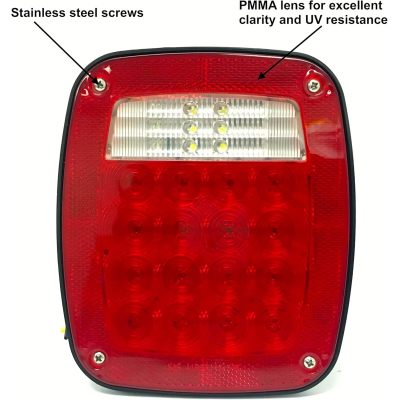 Universal Square 12V Combination 28 LED Signal Tail Light - For Truck Trailer Boat Jeep SUV RV Vans Flatbed 2 Pack