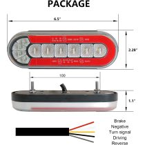 6 Inch Oval LED Trailer Lights, Submersible Boat Trailer Light, with Brake, Turning Signal, Reverse Light, Backup Light, DOT Compliant