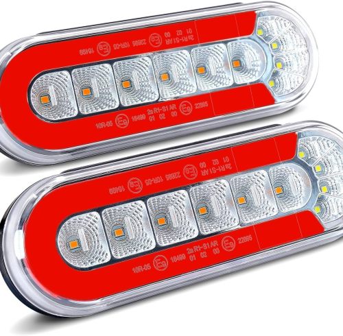 6 Inch Oval LED Trailer Lights, Submersible Boat Trailer Light, with Brake, Turning Signal, Reverse Light, Backup Light, DOT Compliant