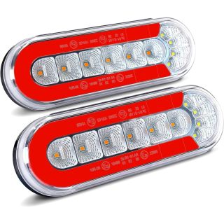 6 Inch Oval LED Trailer Lights, Submersible Boat Trailer Light, with Brake, Turning Signal, Reverse Light, Backup Light, DOT Compliant