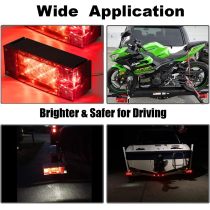 2PCS 12V LED Submersible Low Profile Rectangular Trailer Lights, Tail Stop Turn Running Lights Kit, Sealed for Boat Trailer Truck Marine