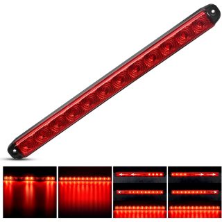 LED Trailer Light Bar 16Inch 12 LED Red Running Brake Sequential Turn Signals Tail Light Waterproof Rear Maker ID Bar for 12V Trailer Boat Truck RV