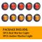 10x 3/4 in' Round LED Clearence Light Front Rear Side Marker Indicators Light for Truck Car Bus Trailer Van Caravan Boat, Taillight Brake Stop Lamp (12V, Red+Amber)