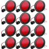 12 Pcs 4 Inch Round LED Trailer Tail Lights Trucks Lights 12 LED Stop Tail Lights Waterproof Brake Stop Turn Marker Lights Sealed Flush Mount for Trucks RV Boat (Red)