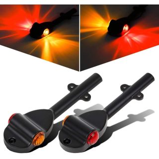 2Pcs RED LED Trailer Fender Lights Bullet LED Clearance Marker Light Left Right Amber Front Red Rear