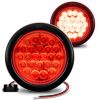 2pc 4" Round Red 24 LED Trailer Tail Lights Turn Stop Brake Trailer Lights for RV Truck