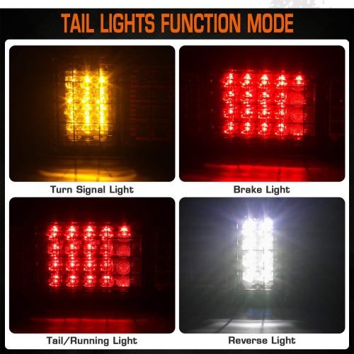 40 LED Truck Tail Light Bar, Super Bright Turn Signal Brake Reverse Tail Light with Iron Net Protection for 10-30 Volt Truck Boat Snowmobile Trailer Pickup RV Camper UTV UTE Vans