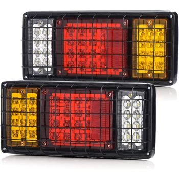 40 LED Truck Tail Light Bar, Super Bright Turn Signal Brake Reverse Tail Light with Iron Net Protection for 10-30 Volt Truck Boat Snowmobile Trailer Pickup RV Camper UTV UTE Vans