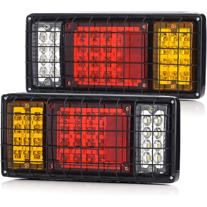 40 LED Truck Tail Light Bar, Super Bright Turn Signal Brake Reverse Tail Light with Iron Net Protection for 10-30 Volt Truck Boat Snowmobile Trailer Pickup RV Camper UTV UTE Vans
