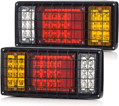 40 LED Truck Tail Light Bar, Super Bright Turn Signal Brake Reverse Tail Light with Iron Net Protection for 10-30 Volt Truck Boat Snowmobile Trailer Pickup RV Camper UTV UTE Vans