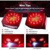 LED Trailer Tail Light Kit American Flag Designed 10 inch 3rd Brake Lights Aluminum Alloy Base Stop Turn Tail Lights for Under 80 inch Trailer Boat Utility Trailer Snowmobile 12V