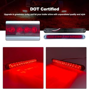 LED Trailer Tail Light Kit American Flag Designed 10 inch 3rd Brake Lights Aluminum Alloy Base Stop Turn Tail Lights for Under 80 inch Trailer Boat Utility Trailer Snowmobile 12V