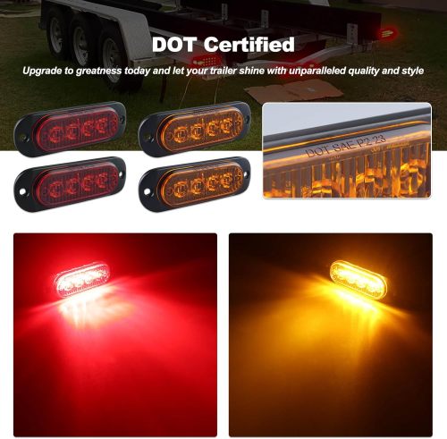 LED Trailer Tail Light Kit American Flag Designed 10 inch 3rd Brake Lights Aluminum Alloy Base Stop Turn Tail Lights for Under 80 inch Trailer Boat Utility Trailer Snowmobile 12V