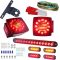 LED Trailer Tail Light Kit American Flag Designed 10 inch 3rd Brake Lights Aluminum Alloy Base Stop Turn Tail Lights for Under 80 inch Trailer Boat Utility Trailer Snowmobile 12V