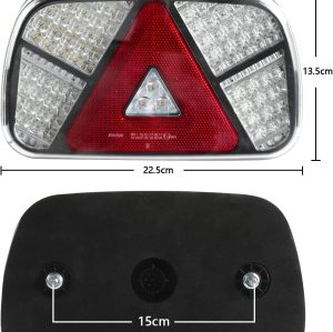 Trailer Rear Light Kit 12V/24V Waterproof Turn Signal/Brake/Rear/Back/Fog/Reflector Light with 2pcs 30cm Long 6-Core Cable for Truck Caravan Truck Truck Tractor