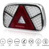 Trailer Rear Light Kit 12V/24V Waterproof Turn Signal/Brake/Rear/Back/Fog/Reflector Light with 2pcs 30cm Long 6-Core Cable for Truck Caravan Truck Truck Tractor