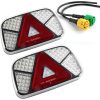 Trailer Rear Light Kit 12V/24V Waterproof Turn Signal/Brake/Rear/Back/Fog/Reflector Light with 2pcs 30cm Long 6-Core Cable for Truck Caravan Truck Truck Tractor