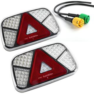 Trailer Rear Light Kit 12V/24V Waterproof Turn Signal/Brake/Rear/Back/Fog/Reflector Light with 2pcs 30cm Long 6-Core Cable for Truck Caravan Truck Truck Tractor