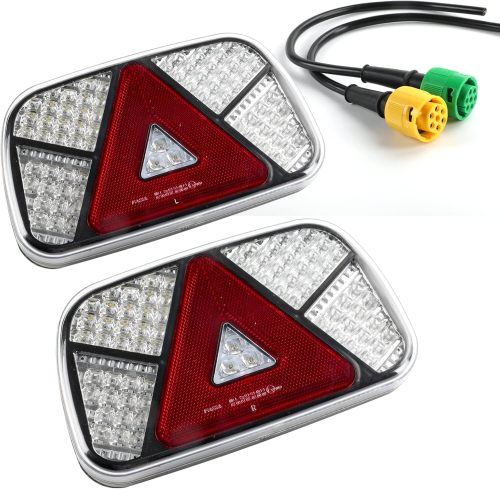 Trailer Rear Light Kit 12V/24V Waterproof Turn Signal/Brake/Rear/Back/Fog/Reflector Light with 2pcs 30cm Long 6-Core Cable for Truck Caravan Truck Truck Tractor