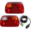 Trailer Tail Lights Kit Truck Rear Lamp Indicator Lighting Wiring Kit with 13 Pin Plug Connected with 2pcs 5.5m Long 5 Core Cable Suitable for Trailer Lorry Caravan or Truck
