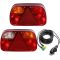 Trailer Tail Lights Kit Truck Rear Lamp Indicator Lighting Wiring Kit with 13 Pin Plug Connected with 2pcs 5.5m Long 5 Core Cable Suitable for Trailer Lorry Caravan or Truck