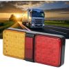 LED Tail Light,12V LED Tail Light Rear Lamp Turn Brake Light for Truck Trailer (Bright Red Yellow Light)1