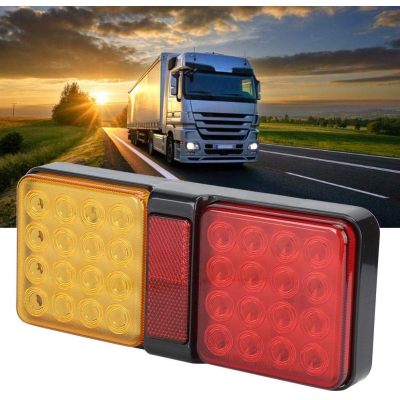 LED Tail Light,12V LED Tail Light Rear Lamp Turn Brake Light for Truck Trailer (Bright Red Yellow Light)1