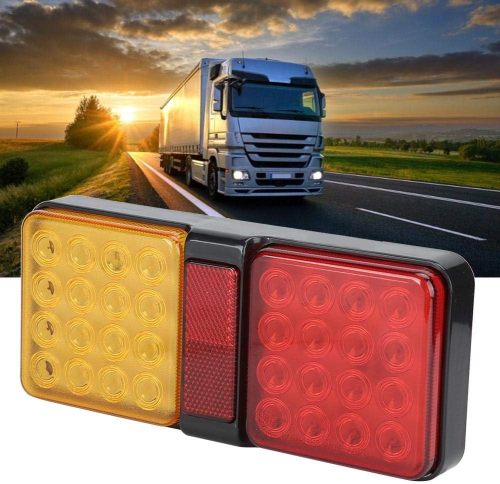 LED Tail Light,12V LED Tail Light Rear Lamp Turn Brake Light for Truck Trailer (Bright Red Yellow Light)1