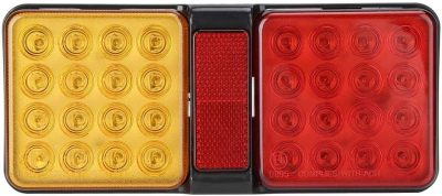 LED Tail Light,12V LED Tail Light Rear Lamp Turn Brake Light for Truck Trailer (Bright Red Yellow Light)1