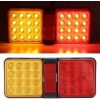 LED Tail Light,12V LED Tail Light Rear Lamp Turn Brake Light for Truck Trailer (Bright Red Yellow Light)1
