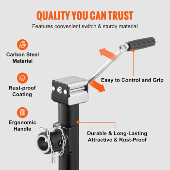 AtliFix ATJW1013 5000 lbs Weld-On Pipe-Mount Swivel Trailer Jack, 14