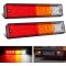 2PCS Trailer Tail Light Bar 20LED Brake Running Turn Signals Reverse Light Tail Lights IP65 Waterproof for 10-30V Truck Trailer Caravan Van RV UTV Camper Boat