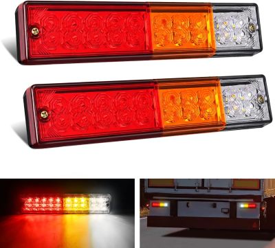 2PCS Trailer Tail Light Bar 20LED Brake Running Turn Signals Reverse Light Tail Lights IP65 Waterproof for 10-30V Truck Trailer Caravan Van RV UTV Camper Boat