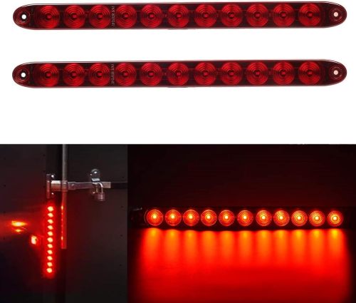 11 LED Red Trailer Brake Tail Light, 2 Pack 16” LED Bar Stop Turn Signal Tail Lights Waterproof Brake Strip Red Light for Marine Boats Golf Cart Offroad Truck RV UTV ATV