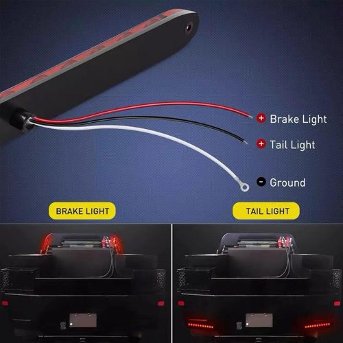 11 LED Red Trailer Brake Tail Light, 2 Pack 16” LED Bar Stop Turn Signal Tail Lights Waterproof Brake Strip Red Light for Marine Boats Golf Cart Offroad Truck RV UTV ATV