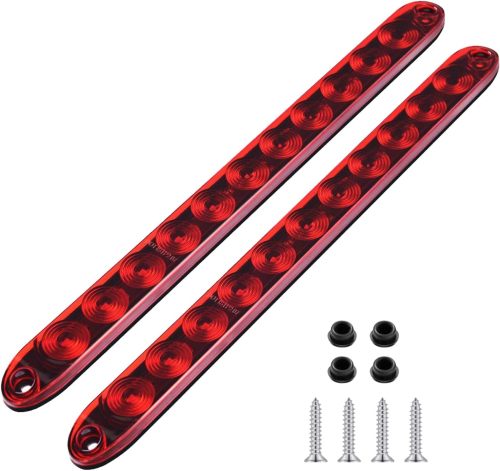 11 LED Red Trailer Brake Tail Light, 2 Pack 16” LED Bar Stop Turn Signal Tail Lights Waterproof Brake Strip Red Light for Marine Boats Golf Cart Offroad Truck RV UTV ATV