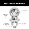 2" Diameter Trailer Hitch Ball: 3 Ton (6,000 lb) Capacity , Gray