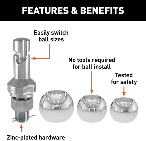 1-7/8, 2 and 2-5/16-Inch Chrome Steel Switch Ball Set, Up to 8,000 lbs