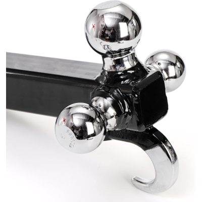 Trailer Hitch Tri-Ball Mount with Hook, Tactical Tow Hook 3 Ball Truck Hitch, Trailer Ball Size 1-7/8