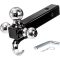 Trailer Hitch Tri-Ball Mount with Hook, Tactical Tow Hook 3 Ball Truck Hitch, Trailer Ball Size 1-7/8