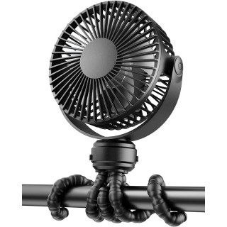 Mini Portable Stroller Fan Battery Operated Small Clip on Detachable 3 Speed Rechargeable Car Fan